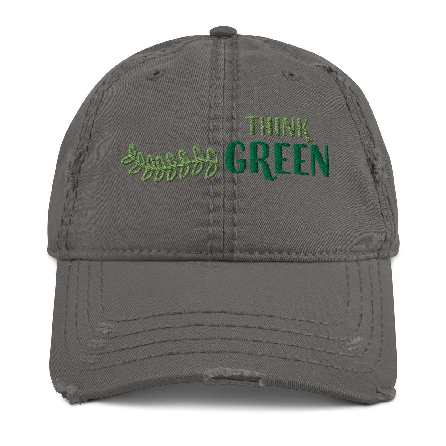 "Think Green" Distressed Dad Hat