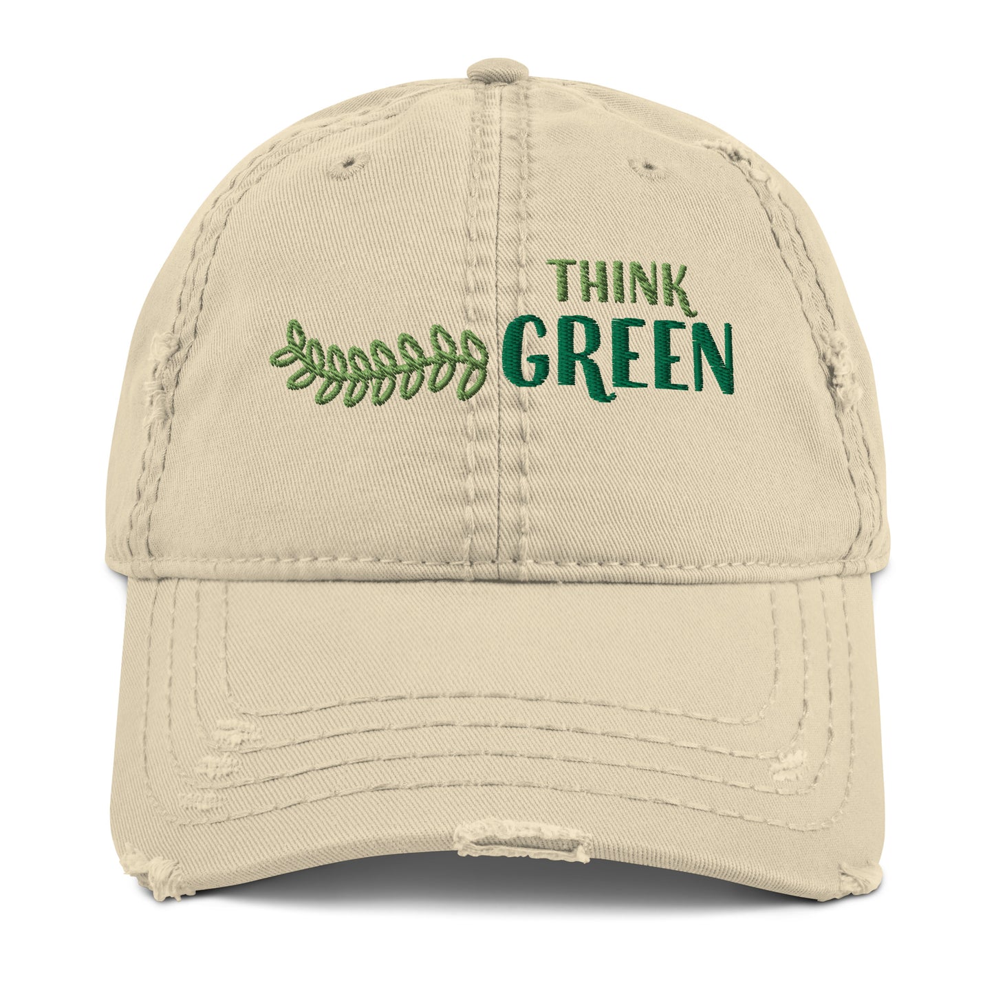 "Think Green" Distressed Dad Hat